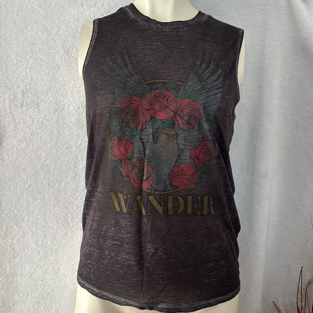FIFTH SUN Wander Graphic Tank Top Sleeveless Burnout Style Women's
